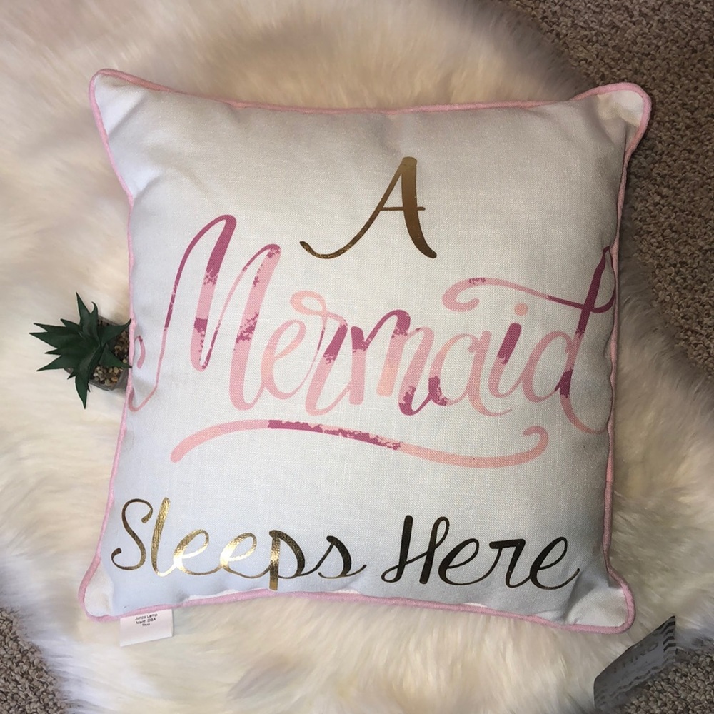 A Mermaid 🧜🏼‍♀️ Sleeps Here Decor Pillow